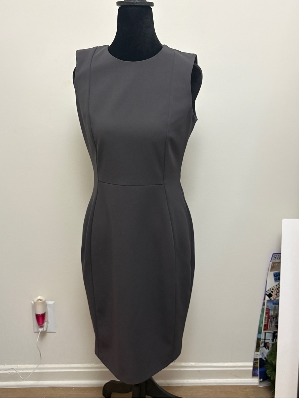 Calvin Klein Sleeveless Sheath Dress - Charcoal